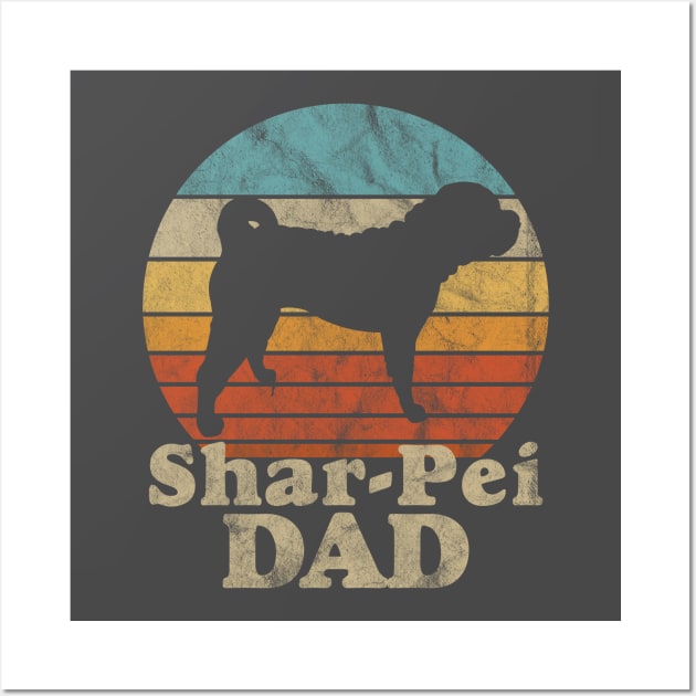 Vintage Eighties Style Shar-Pei Dad Distressed Wall Art by Geekasms